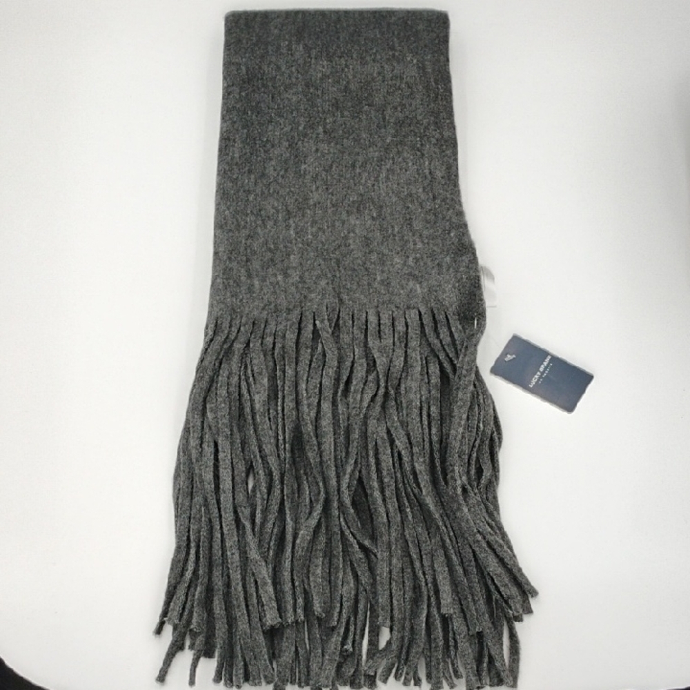 Gray Fringe Scarf